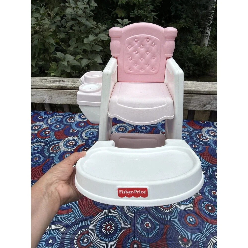 Vintage Fisher Price 71777 “Rare” Caring Touch Pink Baby Doll High Chair